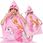Okrycia kąpielowe dla dzieci - RĘCZNIK KĄPIELOWY PLAŻOWY SZYBKOSCHNĄCY Z KAPTUREM PONCZO DLA DZIECI 120X60 - miniaturka - grafika 1
