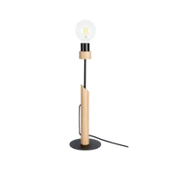 Lampy stojące - Britop Drewniana LAMPA stołowa SOLANGE 8541904 stojąca loftowa czarna drewno 8541904 - miniaturka - grafika 1