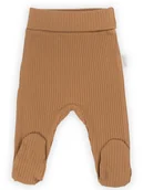 Śpiochy dla niemowląt - Niemowlęce półśpiochy prążkowane jasnobrązowe Nicol,r.80 - miniaturka - grafika 1