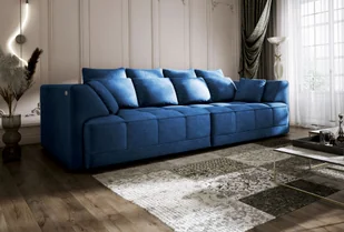 DOMO-HOME Duża sofa TIGA z elektrycznie rozkładanymi siedziskami 302x136cm| Stylowa i luksusowa Nowoczesny design do Twojego salonu Wygodna sofa rozkładana Kolor niebieski CLOUD - Sofy i kanapy - miniaturka - grafika 1