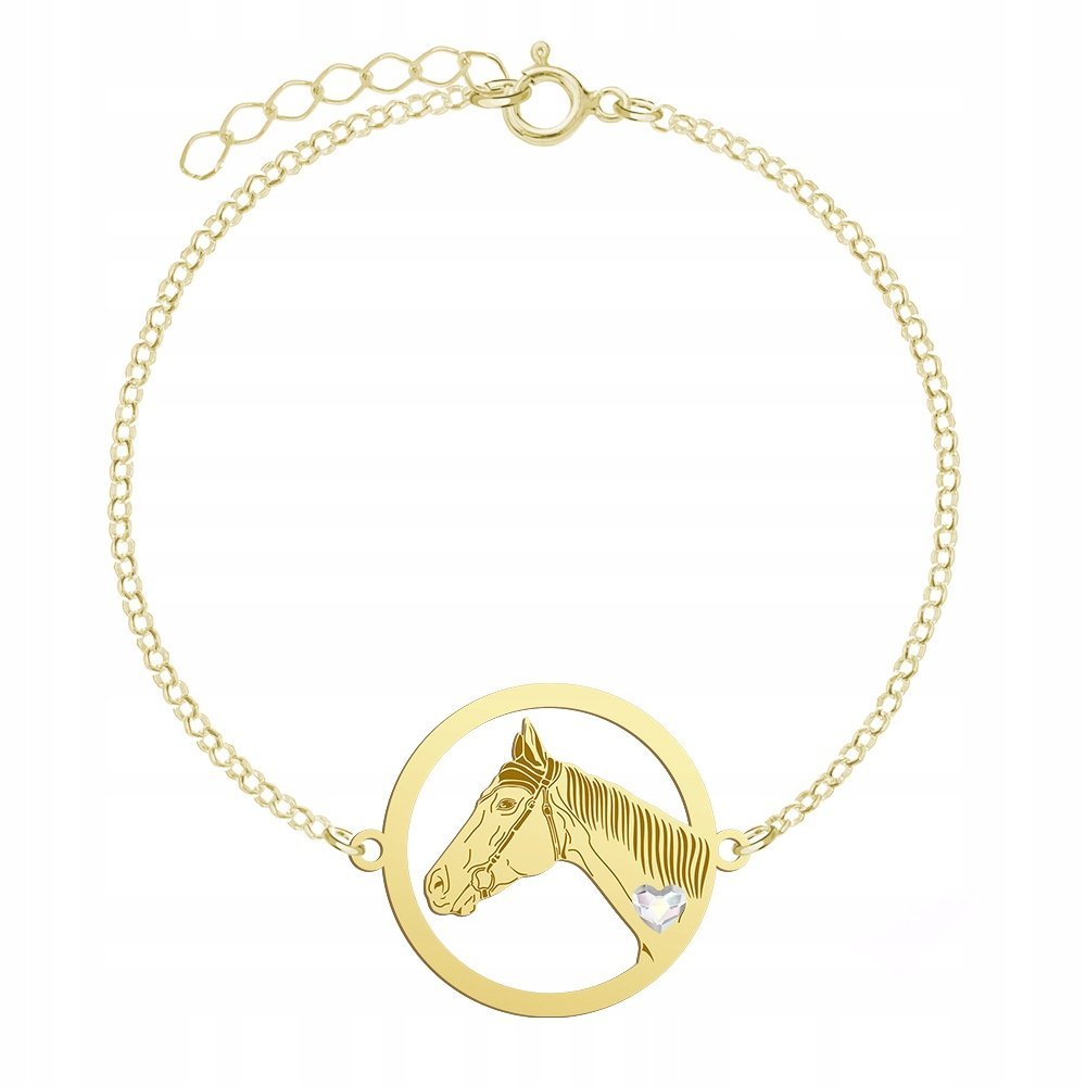 Bransoletka Złota Koń Folblut 925 Prezent Biżuteria Kobieta GRAWER GRATIS