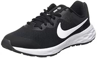 Buty dla dziewczynek - NIKE Unisex Revolution 6 Nn (Gs) buty gimnastyczne, Czarny biały Dk dym szary, 36.5 EU - miniaturka - grafika 1