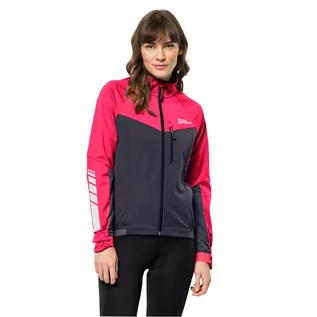 Kurtki damskie - Damska kurtka softshellowa na rower Jack Wolfskin MOROBBIA JKT W flashing pink - S - grafika 1