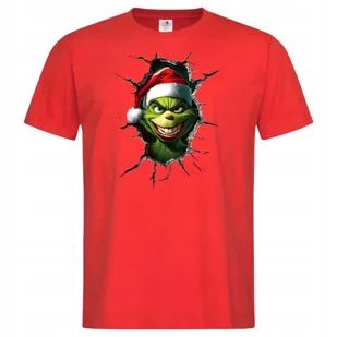 Koszulka męska Świąteczna prezent Święta Grinch psotnik w czapce Mikołaja - Koszulki męskie - miniaturka - grafika 1