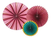 Bombki - Rozety Dekoracyjne Papierowe Burgund Zielony - miniaturka - grafika 1