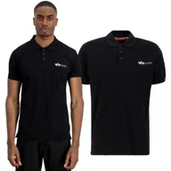 Odzież taktyczna i umundurowanie - Koszulka Alpha Industries Basic Polo SL 106600 03 - Czarna L - miniaturka - grafika 1
