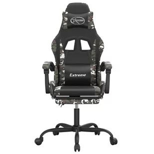 Lumarko Obrotowy fotel gamingowy z podnóżkiem, czarny i moro - Fotele gamingowe - miniaturka - grafika 4