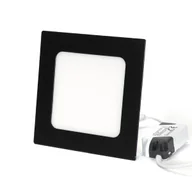 Lampy sufitowe - Sufitowa lampa 1081 Domeno LED 6W 6000K do sypialni kwadratowa czarna - miniaturka - grafika 1