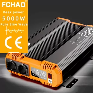 FCHAO 2500W Pure Sine Wave Inverter, DC 12V to AC 230V, 5000W Peak Power, LCD Display, Smart Protection Functions - Inwertery, falowniki - miniaturka - grafika 8