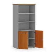 Szafy biurowe - Szafa biurowa z drzwiami niskimi PRIMO GRAY, 1781 x 800 x 500 mm, szary/czereśnia - miniaturka - grafika 1