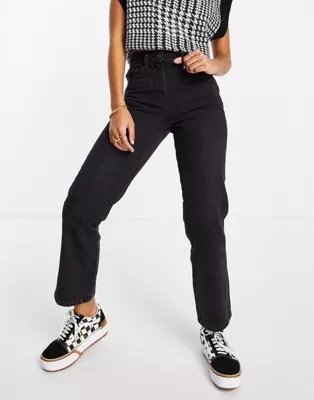 Jeansy Damskie Czarne Proste Casual 30/32 2Rws