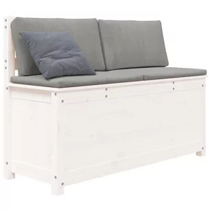 Lumarko Ławka, biała, 110x41x76,5 cm, lite drewno sosnowe - Ławki do przedpokoju - miniaturka - grafika 5