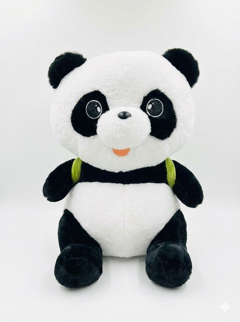 PLUSZOWA PANDA Z PLECAKIEM AWOKADO 40CM
