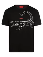 Koszulki męskie - HUGO - T-shirt męski  Darpione, czarny - miniaturka - grafika 1