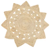 Dywany - Beliani Dywan okrągły z juty 120 cm beżowy ARABAN - miniaturka - grafika 1