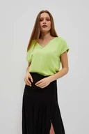 Koszule damskie - Wiskozowa koszula z dekoltem w serek-46 - miniaturka - grafika 1