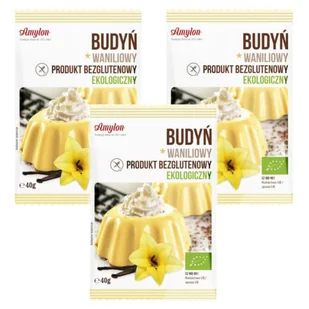 Amylon Budyń waniliowy bezglutenowy Zestaw 3 x 40 g Bio - żywność - Budyń - miniaturka - grafika 1
