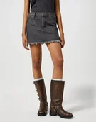 Spódnice - gonne donna wrangler 112356384 mini denim grey - miniaturka - grafika 1