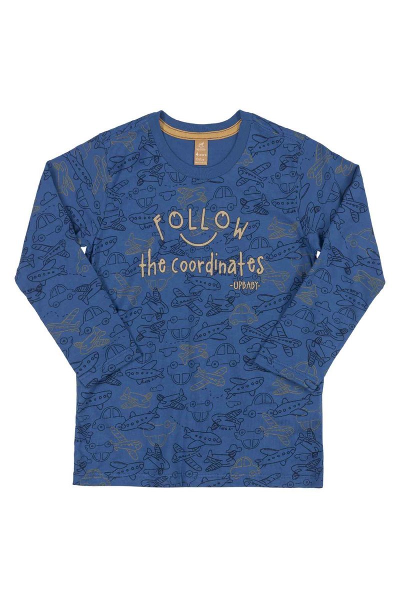 Chłopięca bluzka z długim rękawem niebieska Up Baby