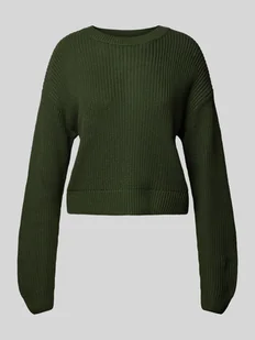 Sweter z dzianiny z okrągłym dekoltem model ‘MAYSA’ - Swetry damskie - miniaturka - grafika 1