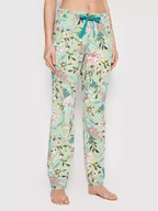 Piżamy damskie - Triumph Spodnie piżamowe Mix & Match 10202423 Zielony Relaxed Fit - miniaturka - grafika 1