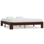 Łóżka - vidaXL Rama łóżka, ciemnobrązowa, lite drewno sosnowe, 180 x 200 cm - miniaturka - grafika 1