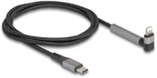 Kable USB - Delock Daten- und Ladekabel USB Type-C zu Lightning fur iPhone, iPad, iPod gewinkelt mit Standerfunktion schwarz 1,5 m MFi - miniaturka - grafika 1