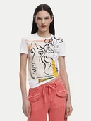 Koszulki i topy damskie - Desigual T-Shirt Collection 25SWTKAC Biały Regular Fit - miniaturka - grafika 1