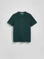 Koszulki męskie - Reserved - Gładki t-shirt regular fit - zielony - miniaturka - grafika 1