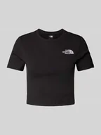 Koszulki i topy damskie - T-shirt krótki z wyhaftowanym logo - miniaturka - grafika 1