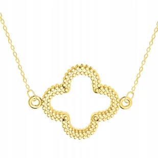 Złoty Naszyjnik z Kwiatem Koniczynką Koniczyna na Szczęście SREBRO 925 - Naszyjniki Złoty Naszyjnik z Kwiatem Koniczynką Koniczyna na Szczęście SREBRO 925 - Naszyjniki - miniaturka - grafika 1