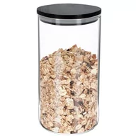 Pojemniki kuchenne - Excellent Houseware Pojemnik szklany z uszczelką do przechowywania kuchenny słój słoik na kawę produkty sypkie 800 ml - miniaturka - grafika 1