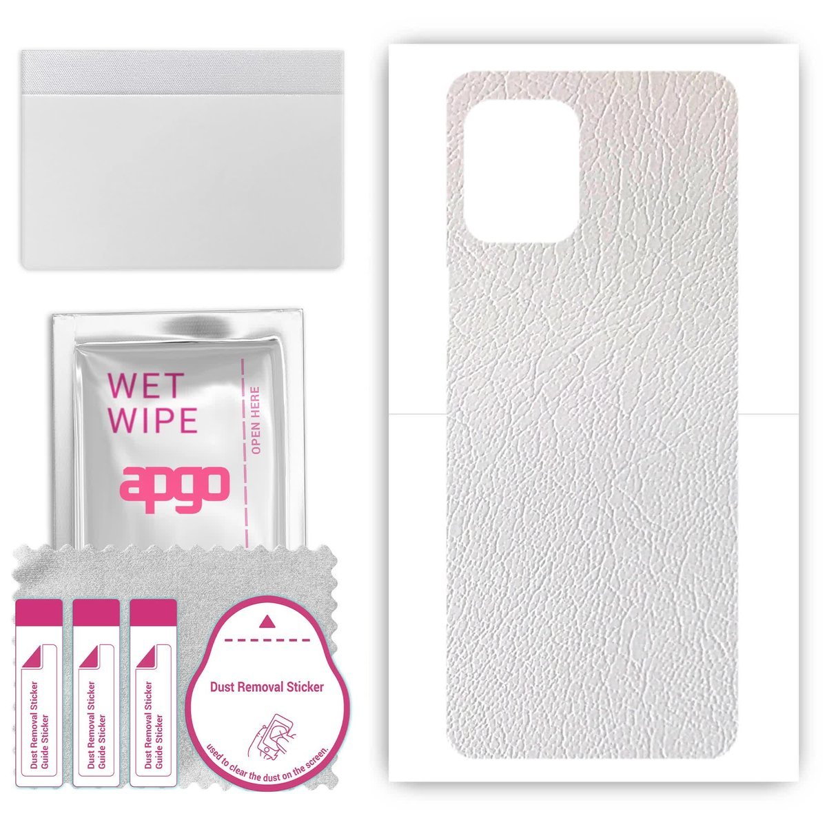 Folia naklejka skórka strukturalna na TYŁ do Motorola Moto G100 - Skóra Biała - apgo SKINS