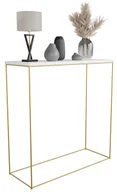 Konsole i sekretarzyki - Biała konsola na złotym stelażu - Irix 5X - miniaturka - grafika 1