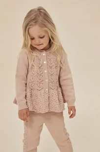 Konges Sløjd kardigan bawełniany dziecięcy kolor różowy lekki - Swetry dla dziewczynek - miniaturka - grafika 1