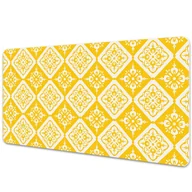 Podkładki na biurko - Mata ochronna na biurko Żółto biały wzór 90x45 cm - miniaturka - grafika 1