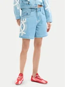 Spodenki damskie - Desigual Szorty jeansowe Wakand 26SWDD45 Niebieski Relaxed Fit - miniaturka - grafika 1