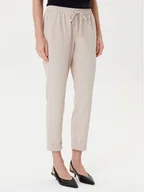 Spodnie damskie - Tatuum Spodnie materiałowe Sudiki T2506.147 Beżowy Slim Fit - miniaturka - grafika 1