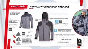 Kurtka 3w1 z odpinaną podpinką szar.-czar., "3xl", ce, lahti - Odzież robocza - miniaturka - grafika 3