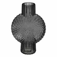 Wazony i flakony - Wazon Shell szary szklany 32cm - miniaturka - grafika 1