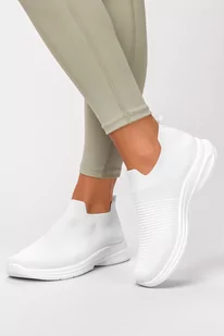 Białe sneakersy Casu buty sportowe slip on 35-3-22-W - Slip on damskie - miniaturka - grafika 1