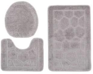 Popielaty antypoślizgowy komplet chodniczków łazienkowych M4-S65 - Dywaniki łazienkowe Popielaty antypoślizgowy komplet chodniczków łazienkowych M4-S65 - Dywaniki łazienkowe - miniaturka - grafika 1