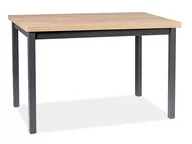 Stoły - Signal ADAM 120x68 drewniany stół w kolorach dąb artisan i czarnym - miniaturka - grafika 1