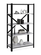 Regały - Regał 5 półek w stylu loft czarny + beton N4-R64 - miniaturka - grafika 1