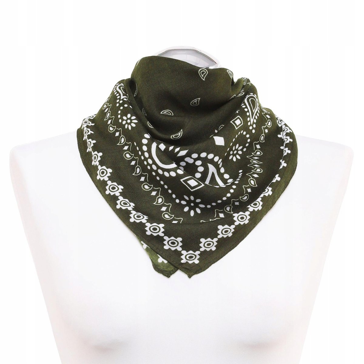 SZAL APASZKA DAMSKI SZALIK MODNY STYLOWY GŁADKI JESIEŃ ZIMA MORAJ GREEN