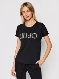 Koszulki i topy damskie - LIU JO T-Shirt CA1236 J9135 Czarny Regular Fit - grafika 1