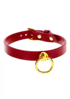 Akcesoria BDSM - Taboom Taboom Bondage in Luxury O-Ring Collar Red - grafika 1