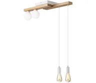 Lampy sufitowe - Żyrandol na lince CORTINA 2xE27/15W/230V + 2xG9/5W/230V biały/dąb - miniaturka - grafika 1