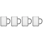 Kubki - Komplet 4 szklanek RENZA, żaroodporne, czarny uchwyt, 300 ml - miniaturka - grafika 1