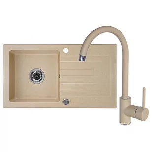 DEANTE Zestaw DEANTE ZQZV7113 zlew ZORBA + bateria NEMEZJA (kolor PIASKOWY) ZQZV7113 - Zlewozmywaki z baterią - miniaturka - grafika 2